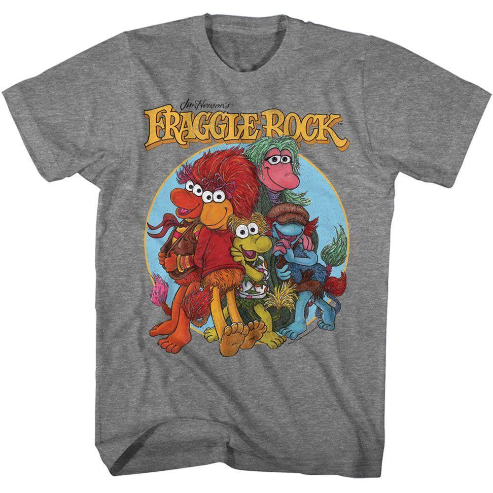 Fraggle Rock Drawn Fraggles Graphite Heather Adult T-Shirt